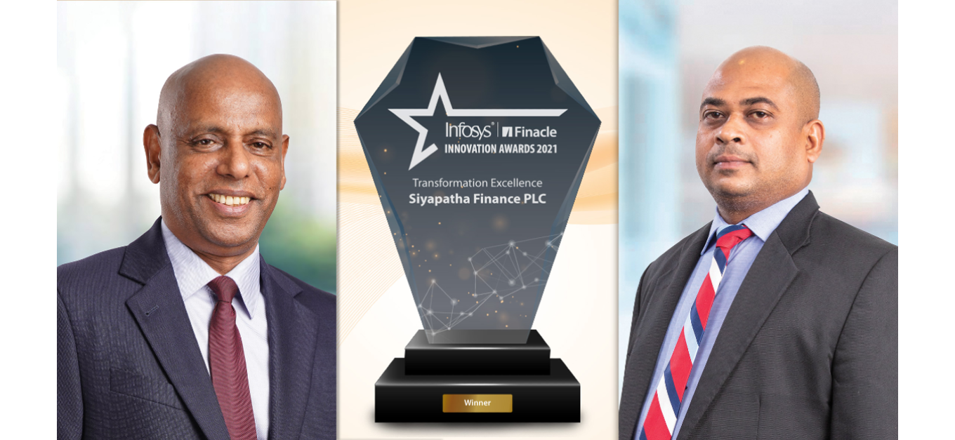 Siyapatha Finance wins prestigious Infosys Finacle Transformation Excellence Award
